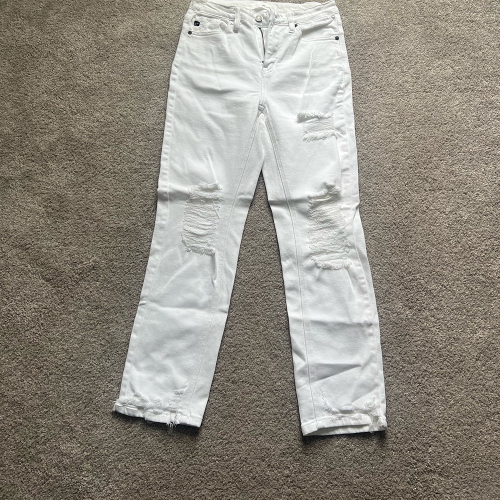 KanCan White Distressed Skinny Jeans